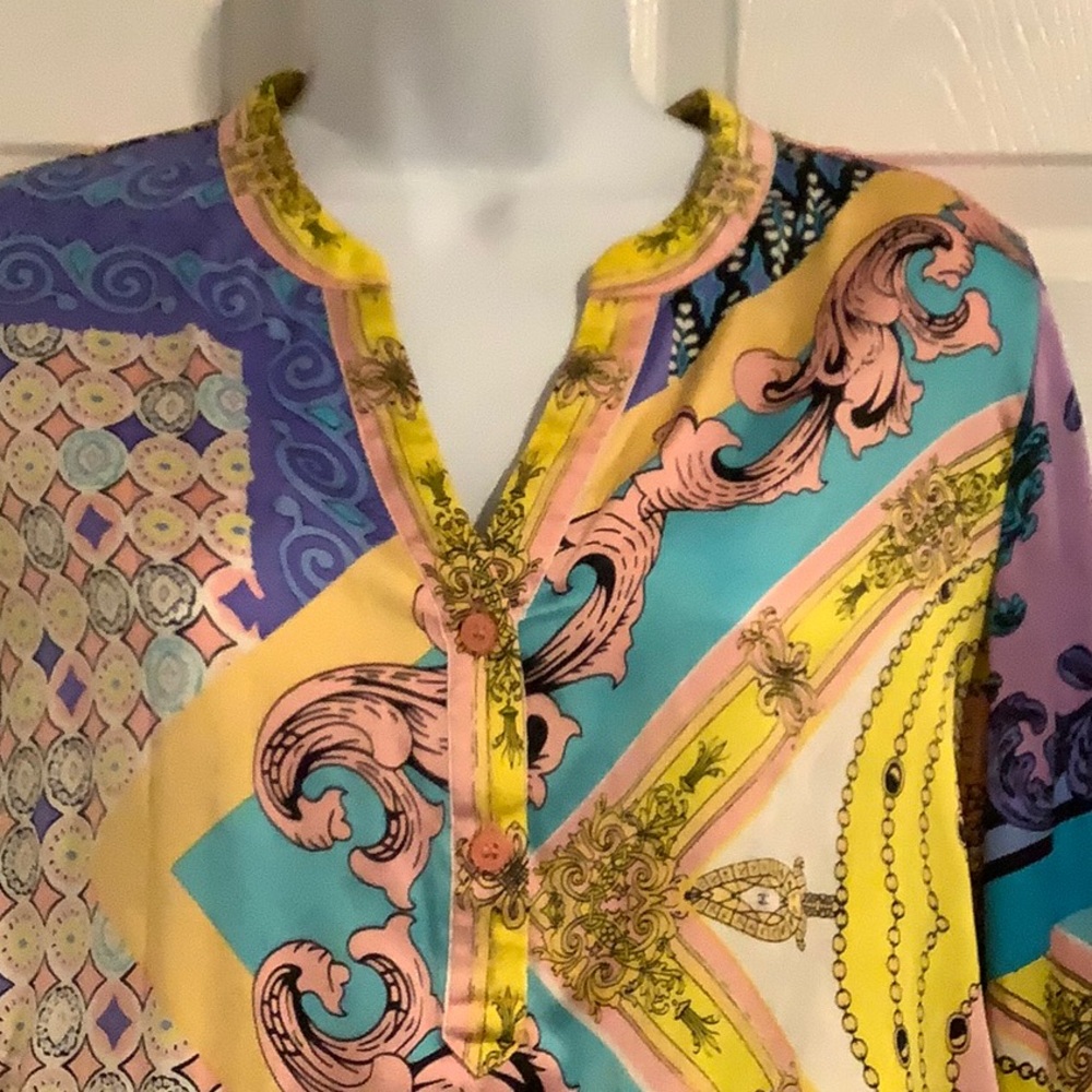 HALE BOB ANTHROPOLOGIE Silk Multicolor Boho Maximalist Luxe Vacation Dress XS - Picture 2 of 14